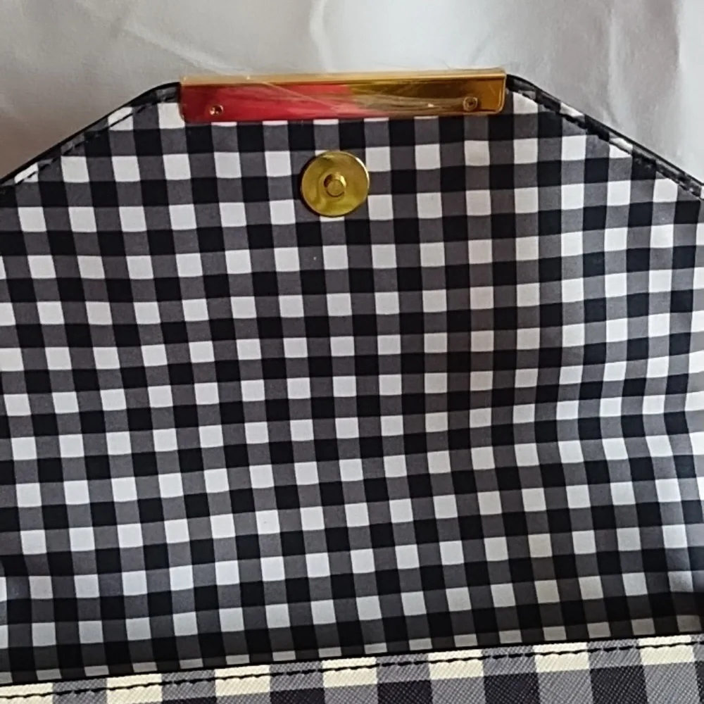 Draper James Black and White Gingham Crossbody Bag - Picture 8 of 9